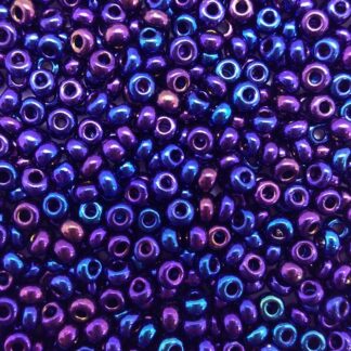 Χάντρες rocailles seed beads 8/0 μεταλλικές μπλέ - μωβ.