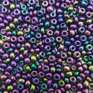 Χάντρες rocailles seed beads 8/0 multi μπλέ -μωβ.