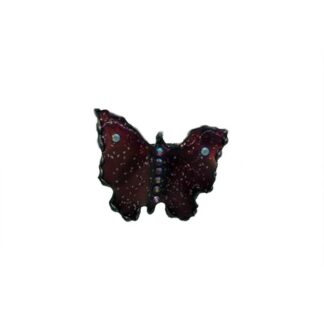 Δαχτυλίδι ανοιγόμενο πεταλούδα με στρας και σμάλτο κόκκινο