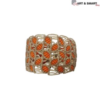 Βραχιόλι Μακραμέ Με Φυλλαράκια Πορτοκαλί