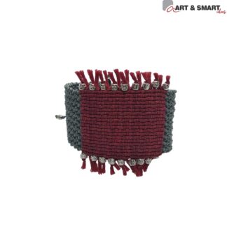 Βραχιόλι Μακραμέ Τετράγωνο Με Κρόσσια