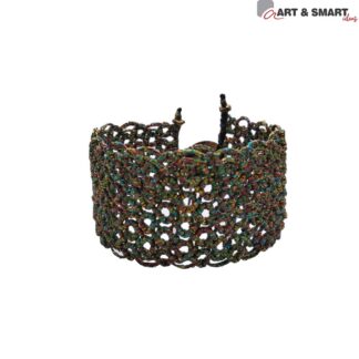 Βραχιόλι Μακραμέ Φαρδύ Μεταλλιζέ