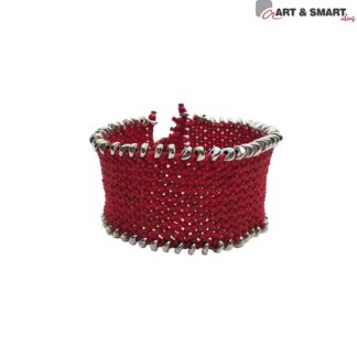 Βραχιόλι μακραμέ Φαρδύ Με Μεταλλικά Στοιχεία