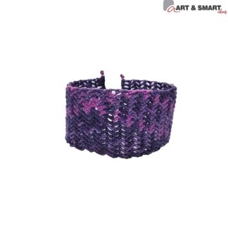 Βραχιόλι Μακραμέ Φαρδύ Σε Αποχρώσεις Του Μωβ