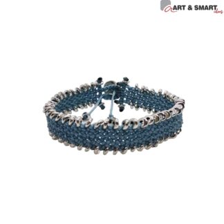 Βραχιόλι με κεροκλωστές σε γαλάζιο χρώμα