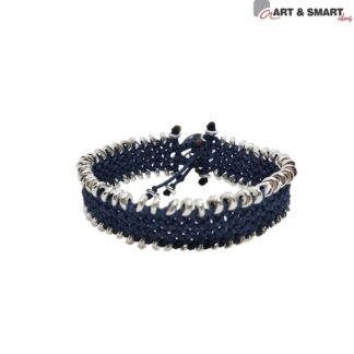 Βραχιόλι Μακραμέ Με Μεταλλικά Στοιχεία