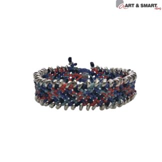 Βραχιόλι Μακραμέ Με Μεταλλικά Στοιχεία