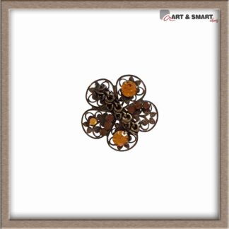 Καρφίτσα χειροποίητη λουλούδι με στρας μελί