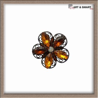 Καρφίτσα χειροποίητη με στρας μελί