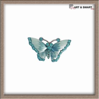 Καρφίτσα πεταλούδα σιέλ με στρας