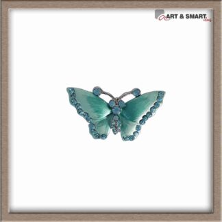 Καρφίτσα πεταλούδα τιρκουάζ με στρας